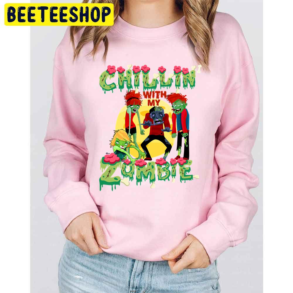 Funny Chillin With My Zombies Halloween Funny Zombie Trending Unisex Sweatshirt Funny Chillin With My Zombies Halloween Funny Zombie Trending Unisex Sweatshirt