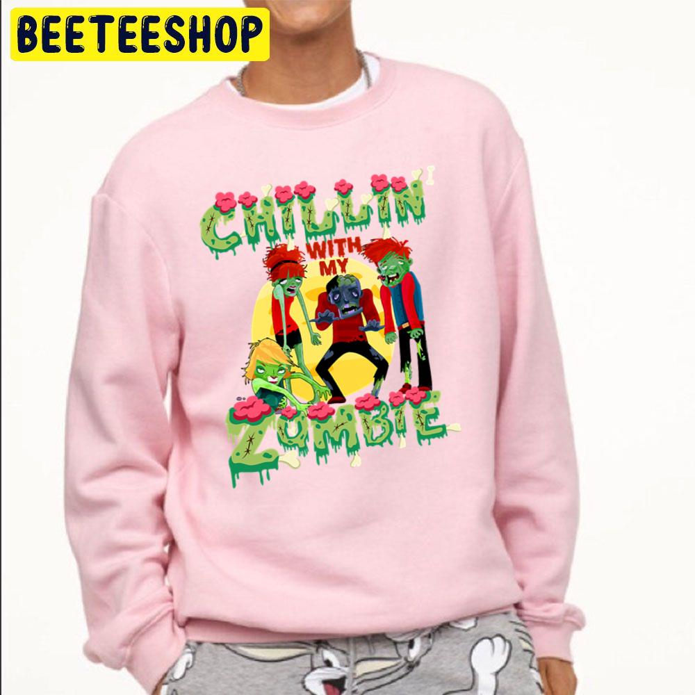 Funny Chillin With My Zombies Halloween Funny Zombie Trending Unisex Sweatshirt Funny Chillin With My Zombies Halloween Funny Zombie Trending Unisex Sweatshirt