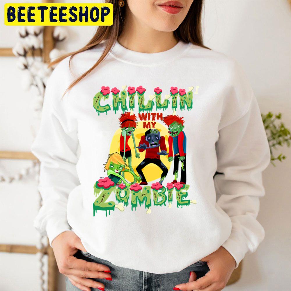 Funny Chillin With My Zombies Halloween Funny Zombie Trending Unisex Sweatshirt Funny Chillin With My Zombies Halloween Funny Zombie Trending Unisex Sweatshirt