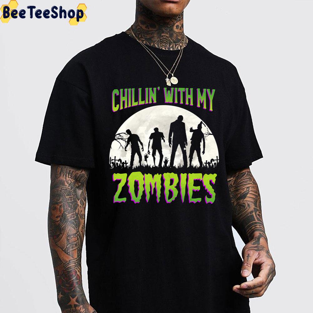 Funny Halloween Chillin With My Zombies Trending Unisex Sweatshirt Funny Halloween Chillin With My Zombies Trending Unisex Sweatshirt