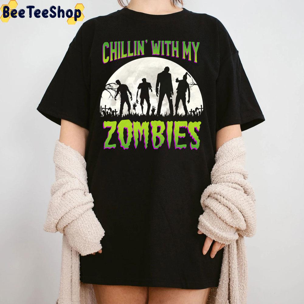 Funny Halloween Chillin With My Zombies Trending Unisex Sweatshirt Funny Halloween Chillin With My Zombies Trending Unisex Sweatshirt