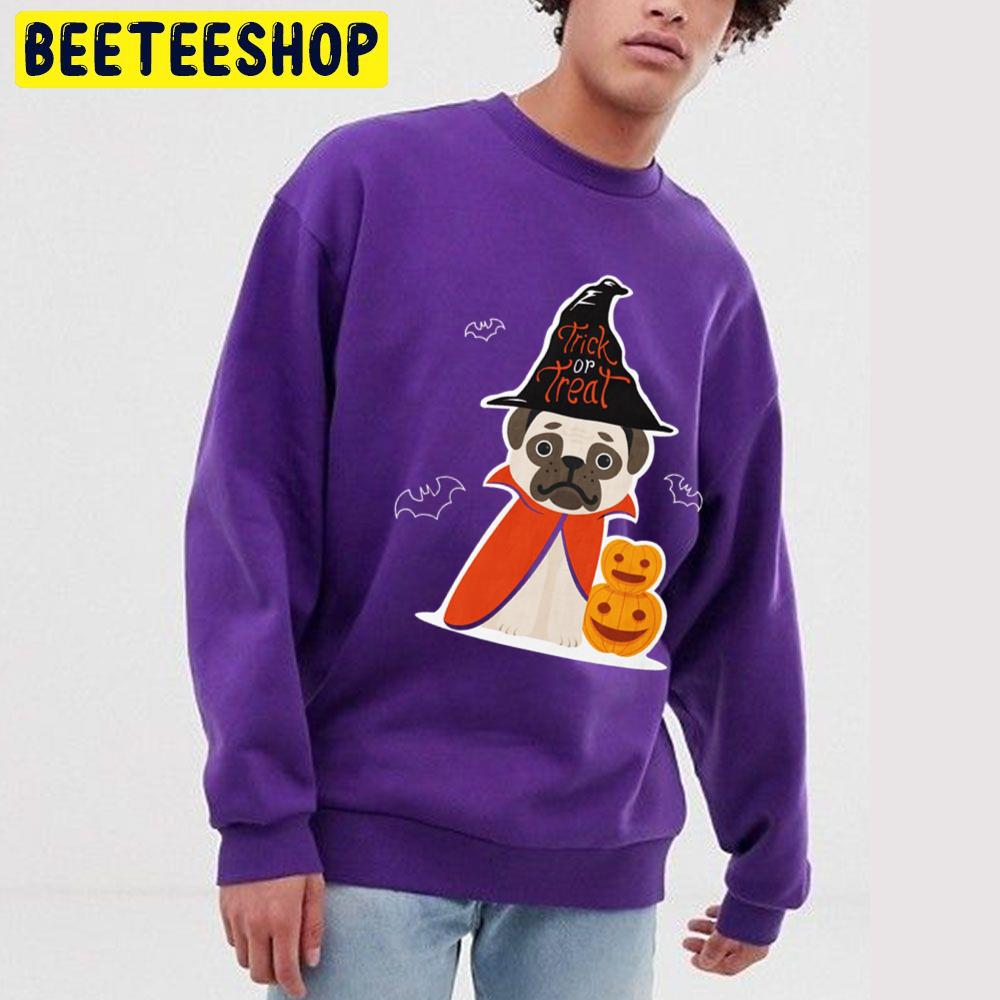 Funny Pug Trick Or Treat Halloween Unisex Sweatshirt Funny Pug Trick Or Treat Halloween Unisex Sweatshirt