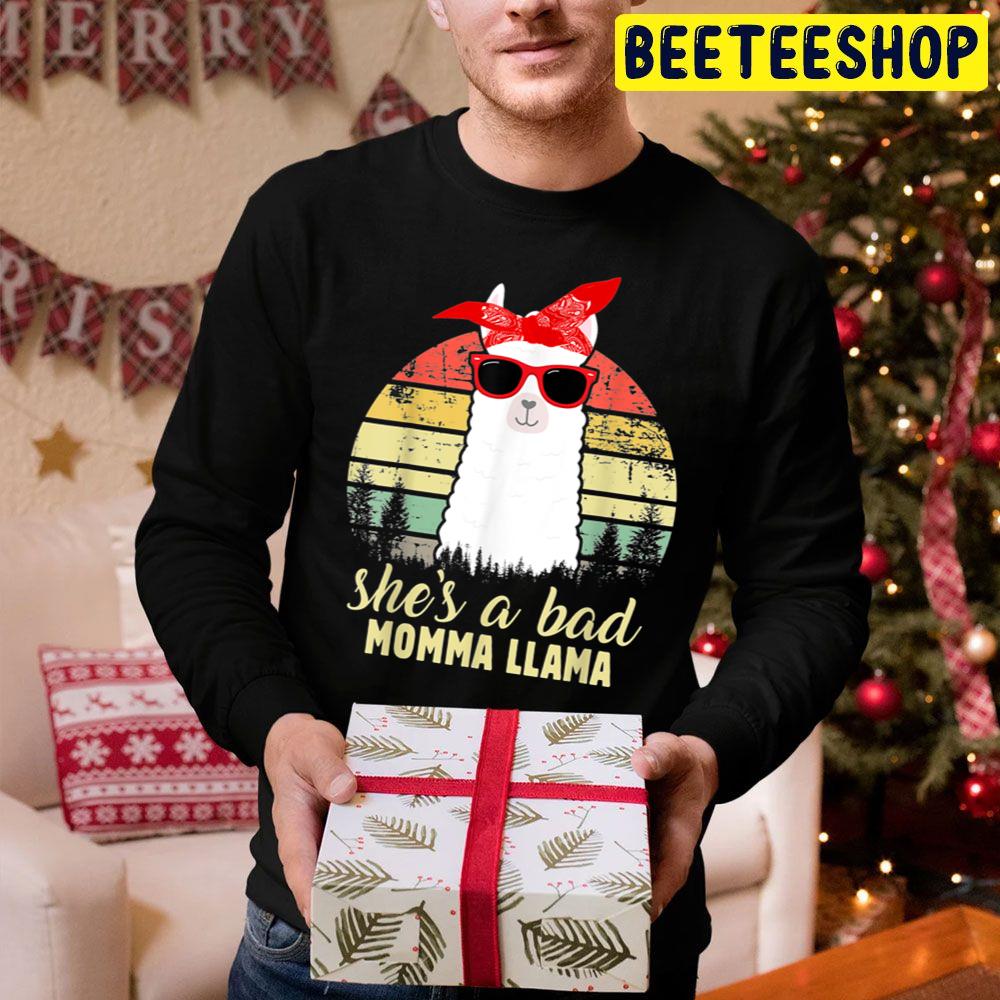 Funny She's A Bad Momma Llama Mama Trending Unisex Hoodie Funny She's A Bad Momma Llama Mama Trending Unisex Hoodie