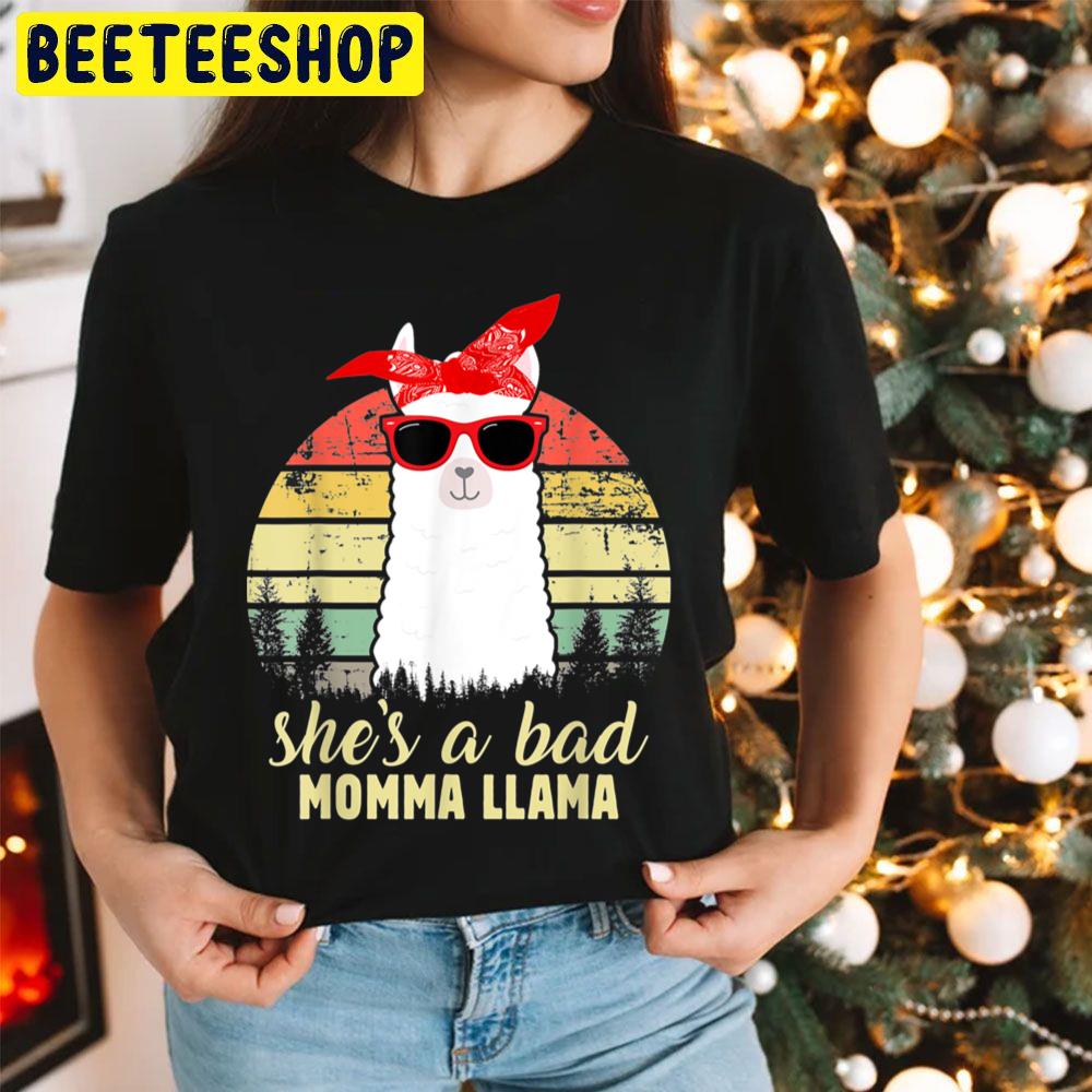 Funny She's A Bad Momma Llama Mama Trending Unisex Hoodie Funny She's A Bad Momma Llama Mama Trending Unisex Hoodie