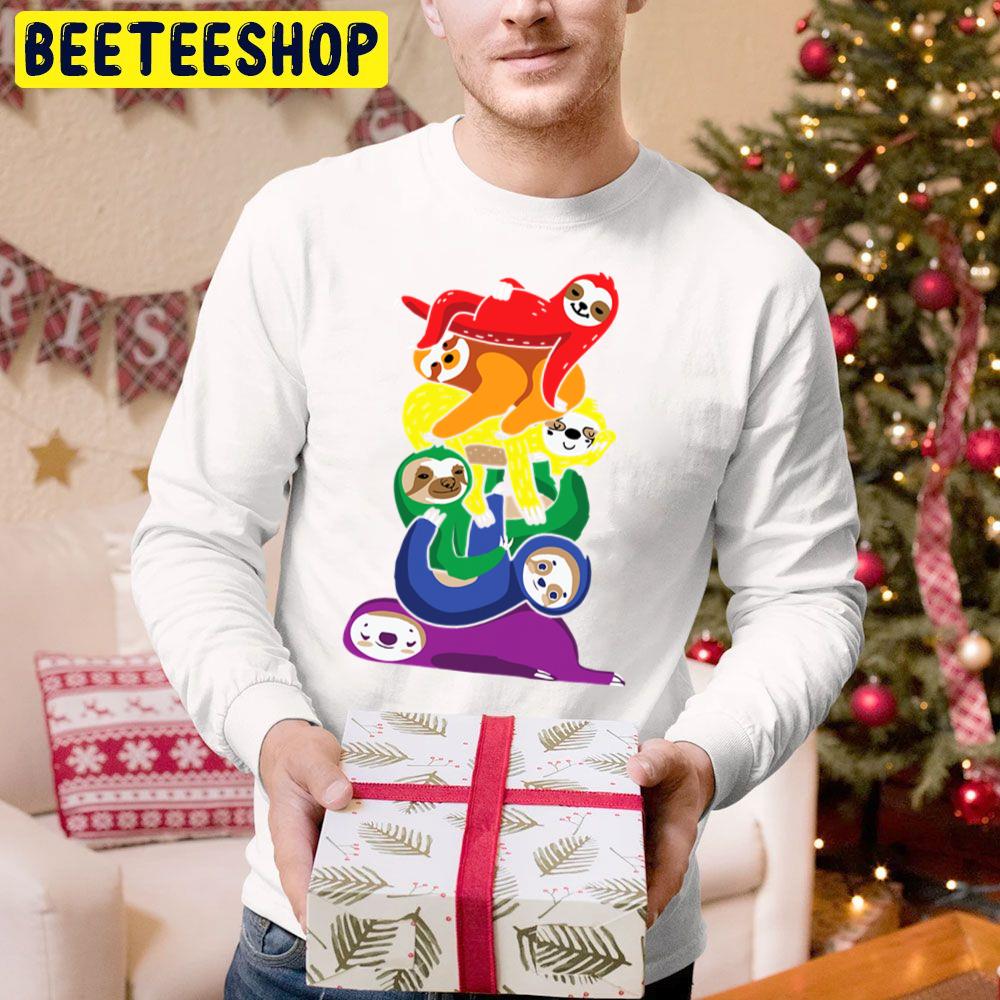 Gay Pride Sloth Lgbt Kawaii Sloth Pile Cute Rainbow Flag Trending Unisex Hoodie Gay Pride Sloth Lgbt Kawaii Sloth Pile Cute Rainbow Flag Trending Unisex Hoodie