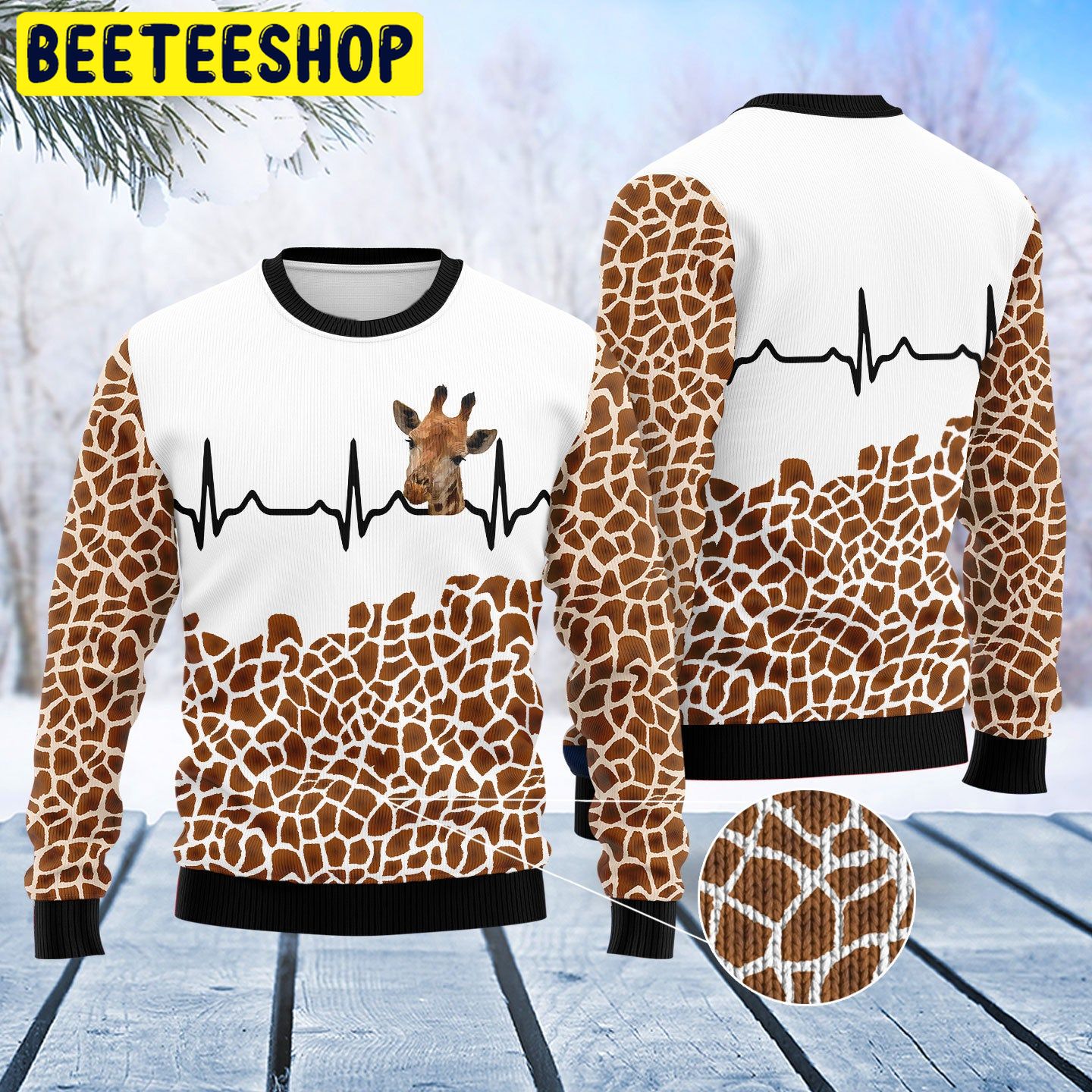 Giraffe Heart Trending Ugly Christmas Sweatshirt Giraffe Heart Trending Ugly Christmas Sweatshirt