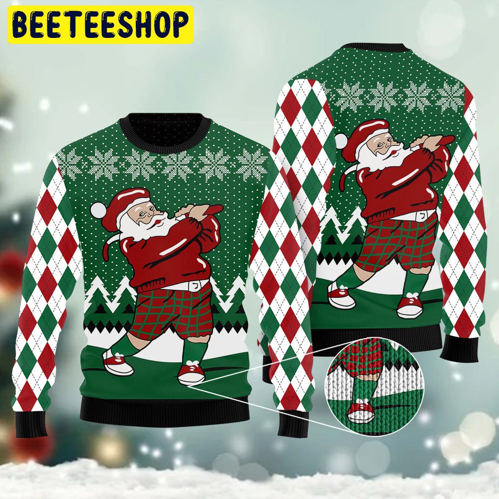 Golfer Santa Trending Ugly Christmas Sweatshirt Golfer Santa Trending Ugly Christmas Sweatshirt