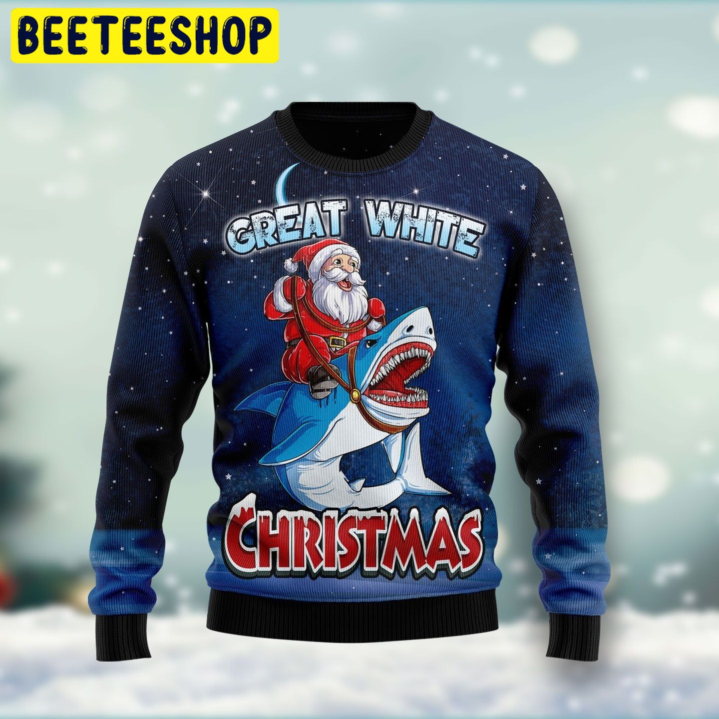 Great White Christmas Santa Shark Trending Ugly Christmas Sweatshirt Great White Christmas Santa Shark Trending Ugly Christmas Sweatshirt