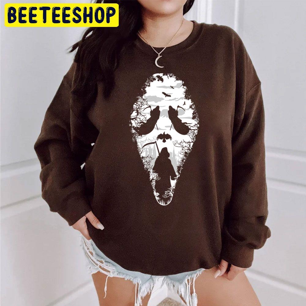 Grim Reaper Face Halloween Horror Trick Or Treat Scary Unisex Sweatshirt Grim Reaper Face Halloween Horror Trick Or Treat Scary Unisex Sweatshirt