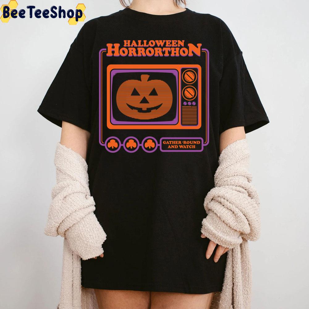 Halloween Horrorthon Gather Round And Watch Trending Unisex Sweatshirt Halloween Horrorthon Gather Round And Watch Trending Unisex Sweatshirt