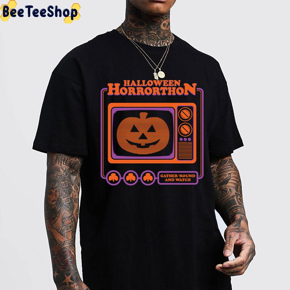 Halloween Horrorthon Gather Round And Watch Trending Unisex Sweatshirt Halloween Horrorthon Gather Round And Watch Trending Unisex Sweatshirt