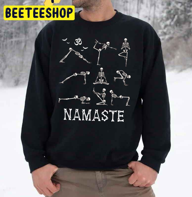 Halloween Namaste Skeletons Yoga Trending Unisex Sweatshirt Halloween Namaste Skeletons Yoga Trending Unisex Sweatshirt