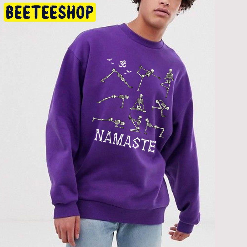 Halloween Namaste Skeletons Yoga Trending Unisex Sweatshirt Halloween Namaste Skeletons Yoga Trending Unisex Sweatshirt