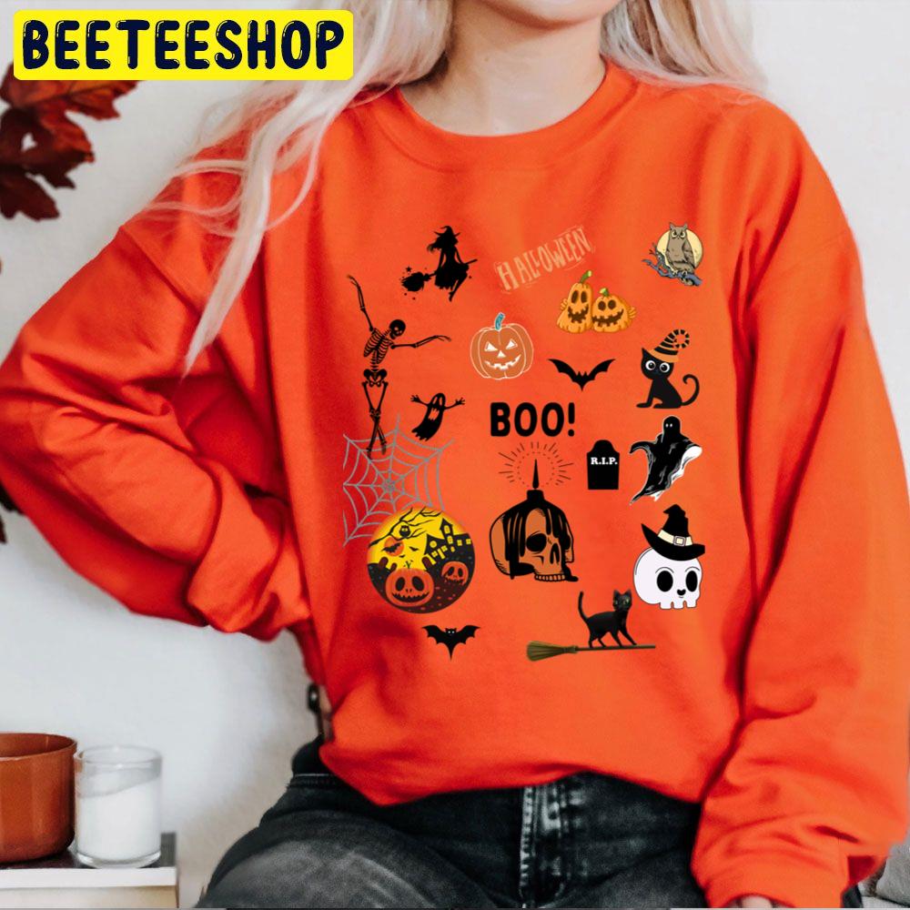Halloween Scary Boo Pumpkin Skull Icon Trending Unisex Sweatshirt Halloween Scary Boo Pumpkin Skull Icon Trending Unisex Sweatshirt
