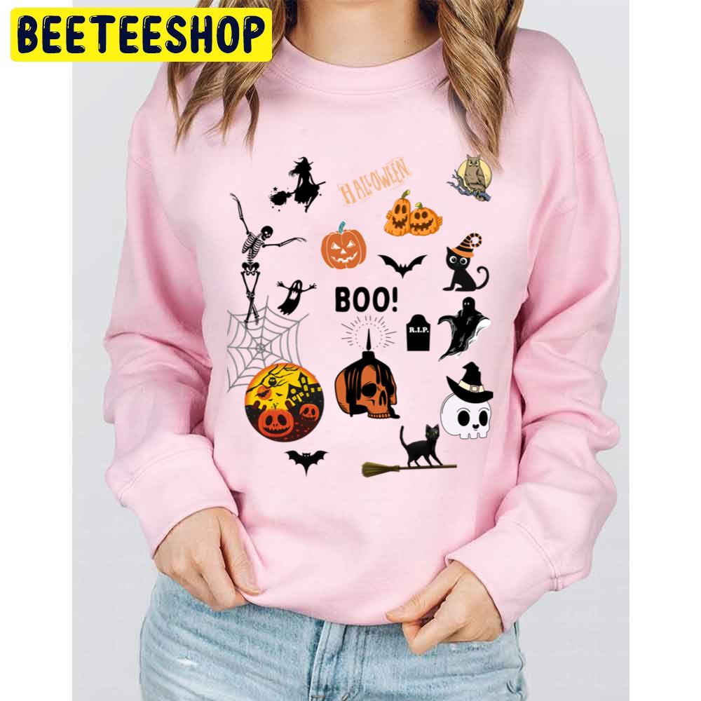 Halloween Scary Boo Pumpkin Skull Icon Trending Unisex Sweatshirt Halloween Scary Boo Pumpkin Skull Icon Trending Unisex Sweatshirt