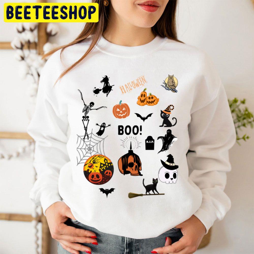 Halloween Scary Boo Pumpkin Skull Icon Trending Unisex Sweatshirt Halloween Scary Boo Pumpkin Skull Icon Trending Unisex Sweatshirt