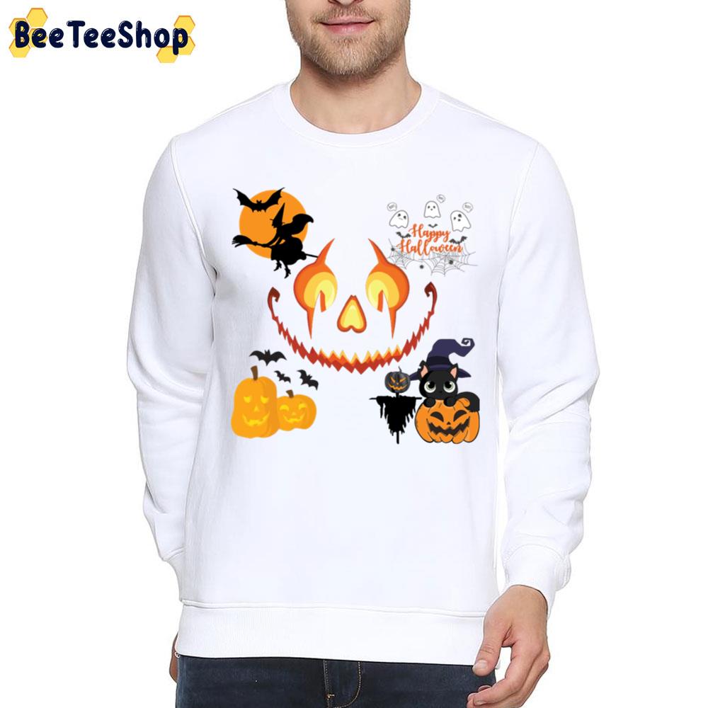 Halloween Scary Evil Funny Pumkin Head Witch Boo And Black Cat Trending Unisex Sweatshirt Halloween Scary Evil Funny Pumkin Head Witch Boo And Black Cat Trending Unisex Sweatshirt