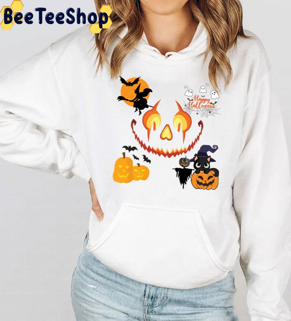 Halloween Scary Evil Funny Pumkin Head Witch Boo And Black Cat Trending Unisex Sweatshirt Halloween Scary Evil Funny Pumkin Head Witch Boo And Black Cat Trending Unisex Sweatshirt