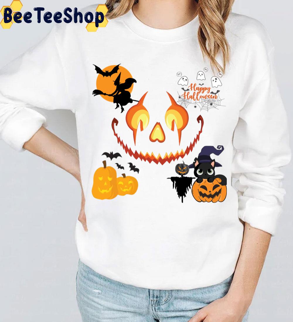 Halloween Scary Evil Funny Pumkin Head Witch Boo And Black Cat Trending Unisex Sweatshirt Halloween Scary Evil Funny Pumkin Head Witch Boo And Black Cat Trending Unisex Sweatshirt