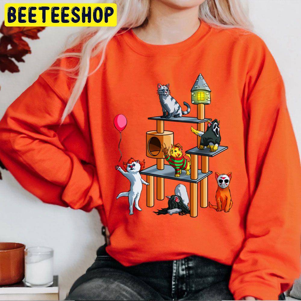 Halloween Scary Evil Pumpkin Funny Cat Horror Style Trending Unisex Sweatshirt Halloween Scary Evil Pumpkin Funny Cat Horror Style Trending Unisex Sweatshirt