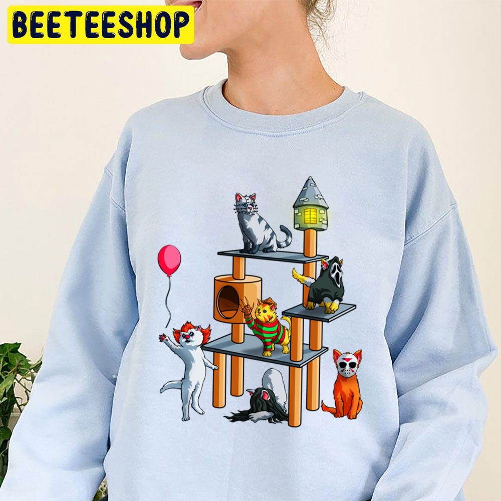 Halloween Scary Evil Pumpkin Funny Cat Horror Style Trending Unisex Sweatshirt Halloween Scary Evil Pumpkin Funny Cat Horror Style Trending Unisex Sweatshirt