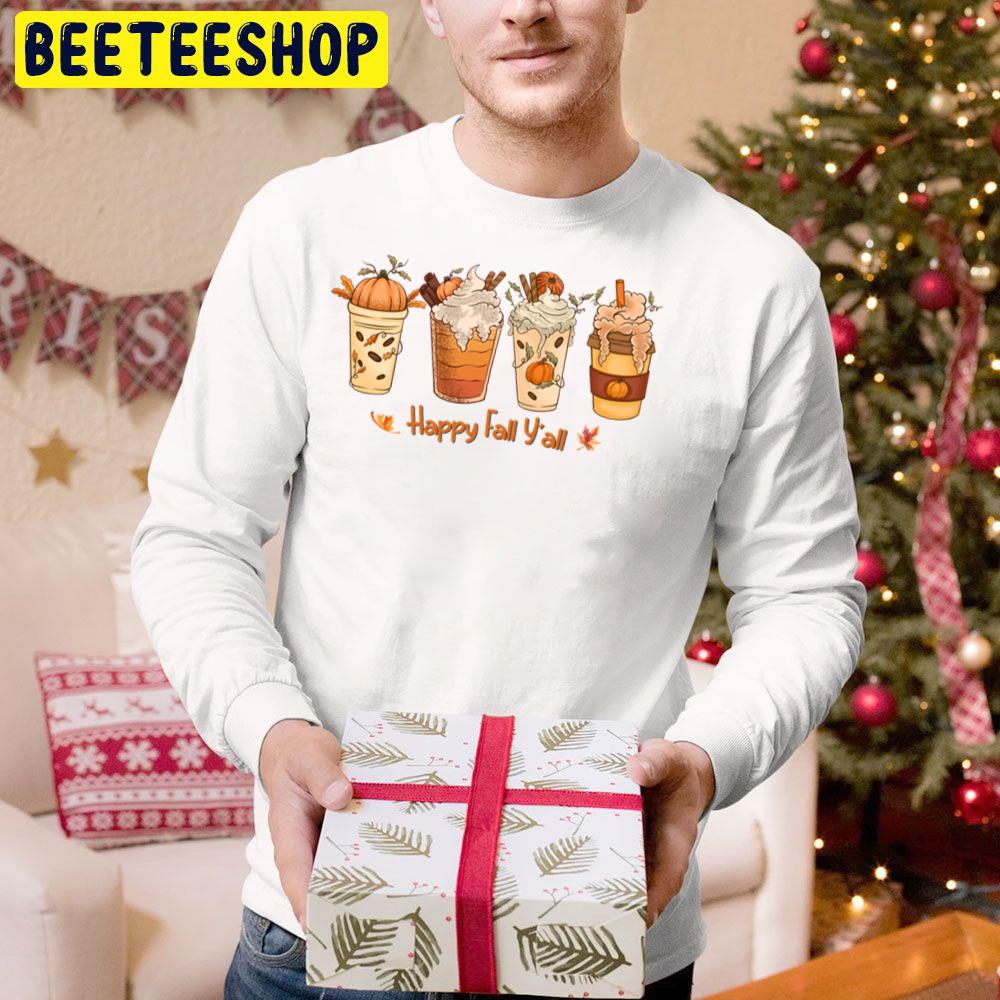 Happy Fall Y'all Coffee Cup Trending Unisex Hoodie Happy Fall Y'all Coffee Cup Trending Unisex Hoodie