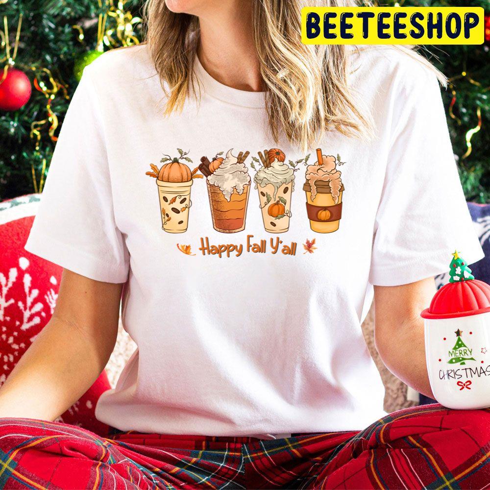 Happy Fall Y'all Coffee Cup Trending Unisex Hoodie Happy Fall Y'all Coffee Cup Trending Unisex Hoodie