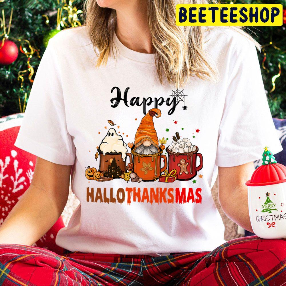 Happy Hallothankmas Ghost Gnome And Christmas Trending Unisex Hoodie Happy Hallothankmas Ghost Gnome And Christmas Trending Unisex Hoodie