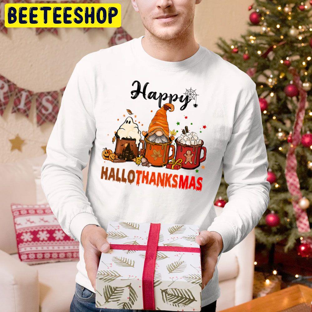 Happy Hallothankmas Ghost Gnome And Christmas Trending Unisex Hoodie Happy Hallothankmas Ghost Gnome And Christmas Trending Unisex Hoodie
