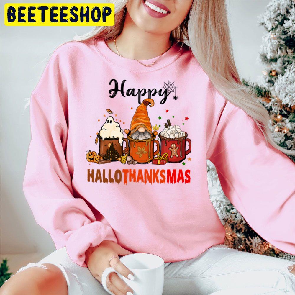 Happy Hallothankmas Ghost Gnome And Christmas Trending Unisex Hoodie Happy Hallothankmas Ghost Gnome And Christmas Trending Unisex Hoodie