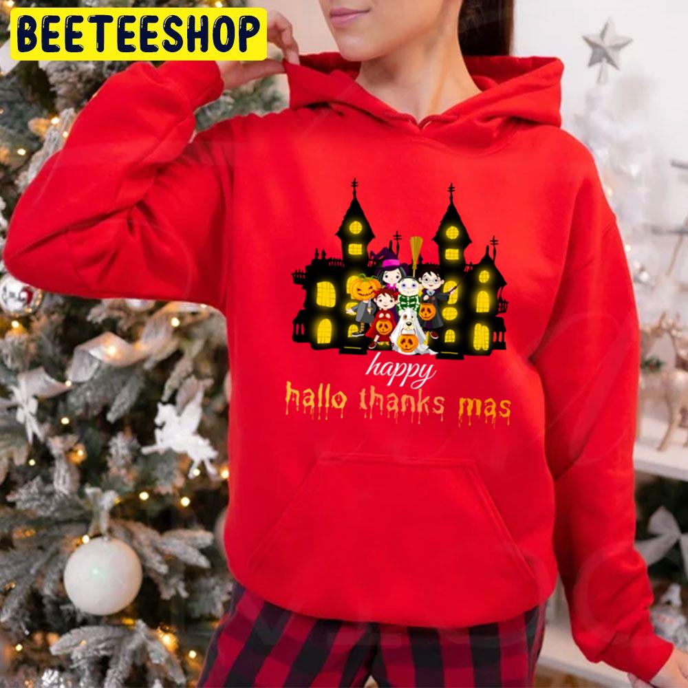 Happy Hallothankmas In Night Trending Unisex Hoodie Happy Hallothankmas In Night Trending Unisex Hoodie