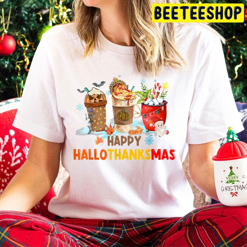 Happy Hallothanksmas Coffee Cups Halloween Christmas And Thanksgiving Fall Vibes Trending Unisex Hoodie Happy Hallothanksmas Coffee Cups Halloween Christmas And Thanksgiving Fall Vibes Trending Unisex Hoodie
