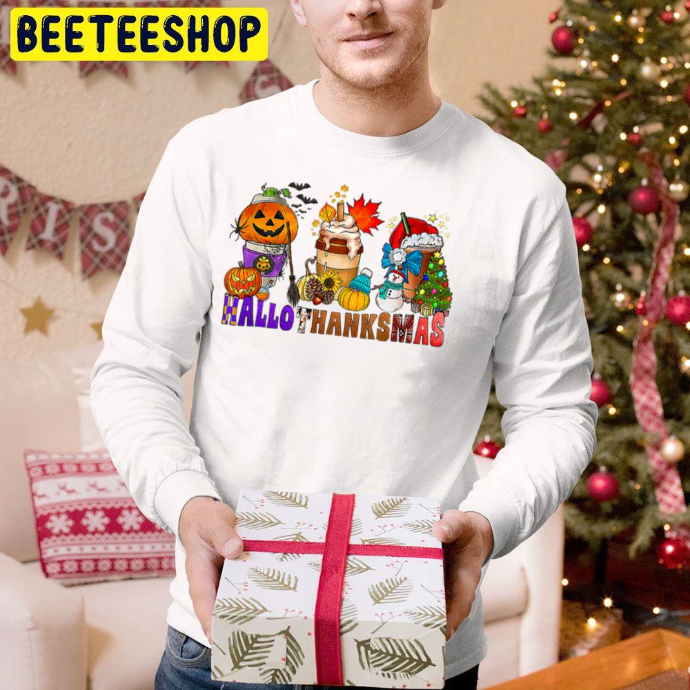 Happy Hallothanksmas Coffee Cups Halloween Cristmas And Thanksgiving Fall Vibes Trending Unisex Hoodie Happy Hallothanksmas Coffee Cups Halloween Cristmas And Thanksgiving Fall Vibes Trending Unisex Hoodie