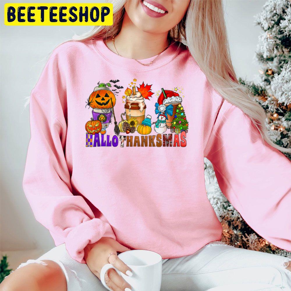 Happy Hallothanksmas Coffee Cups Halloween Cristmas And Thanksgiving Fall Vibes Trending Unisex Hoodie Happy Hallothanksmas Coffee Cups Halloween Cristmas And Thanksgiving Fall Vibes Trending Unisex Hoodie