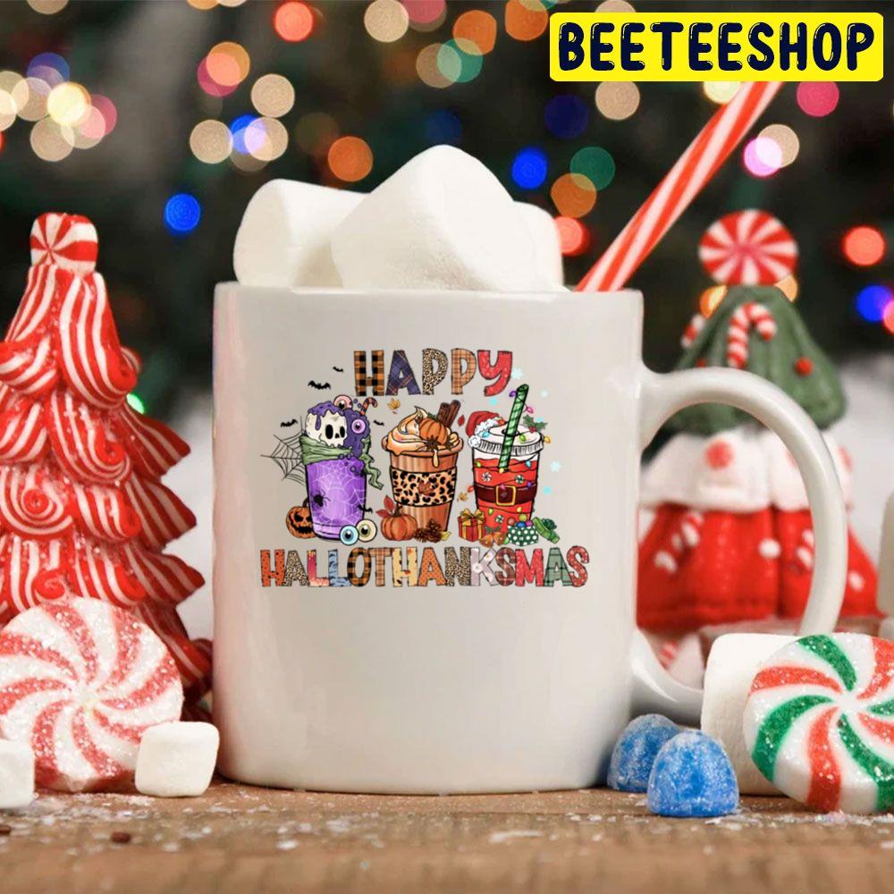 Happy Hallothanksmas Latte Cup Trending Unisex Hoodie Happy Hallothanksmas Latte Cup Trending Unisex Hoodie