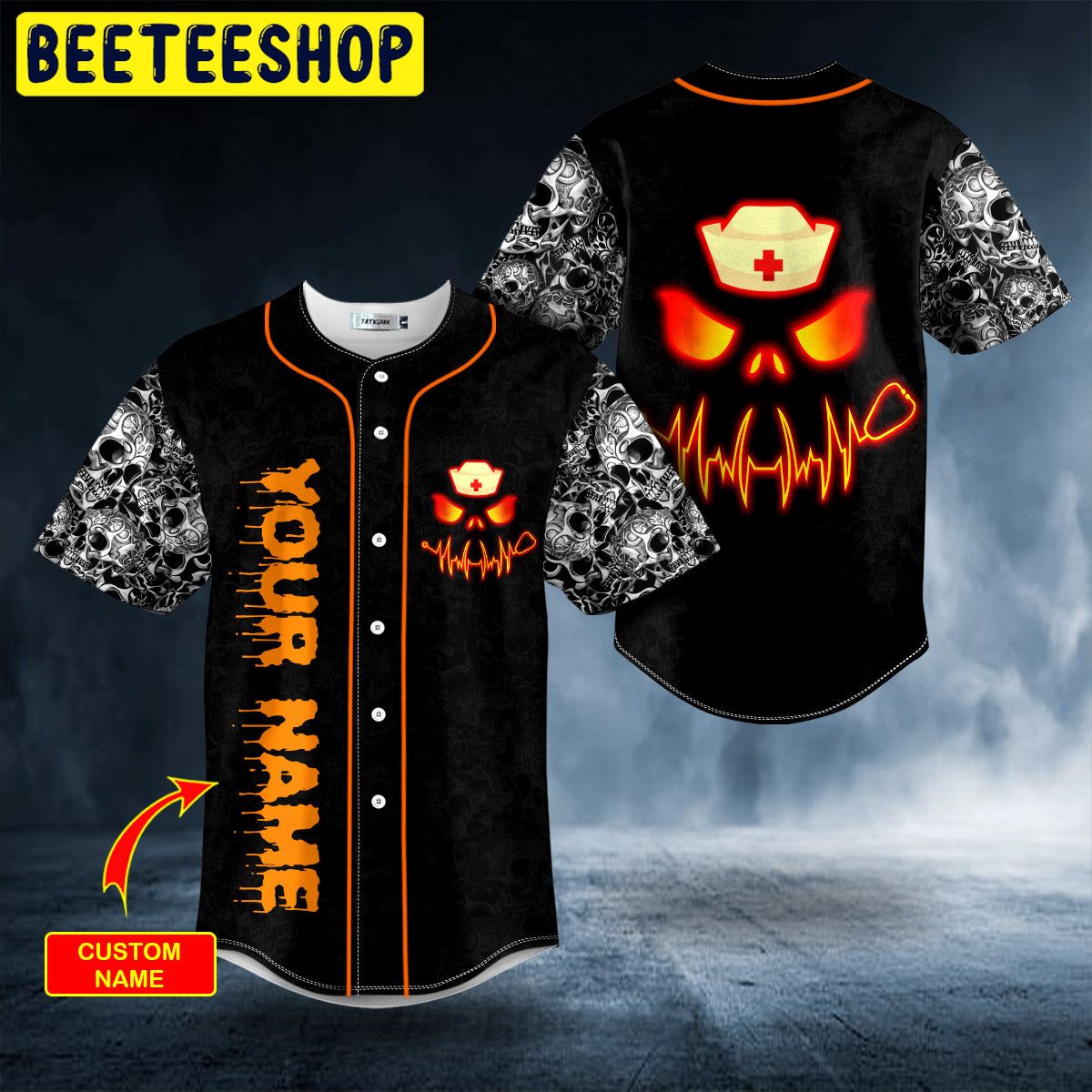 Happy Halloween Custom Skull Trending Baseball Jersey Happy Halloween Custom Skull Trending Baseball Jersey