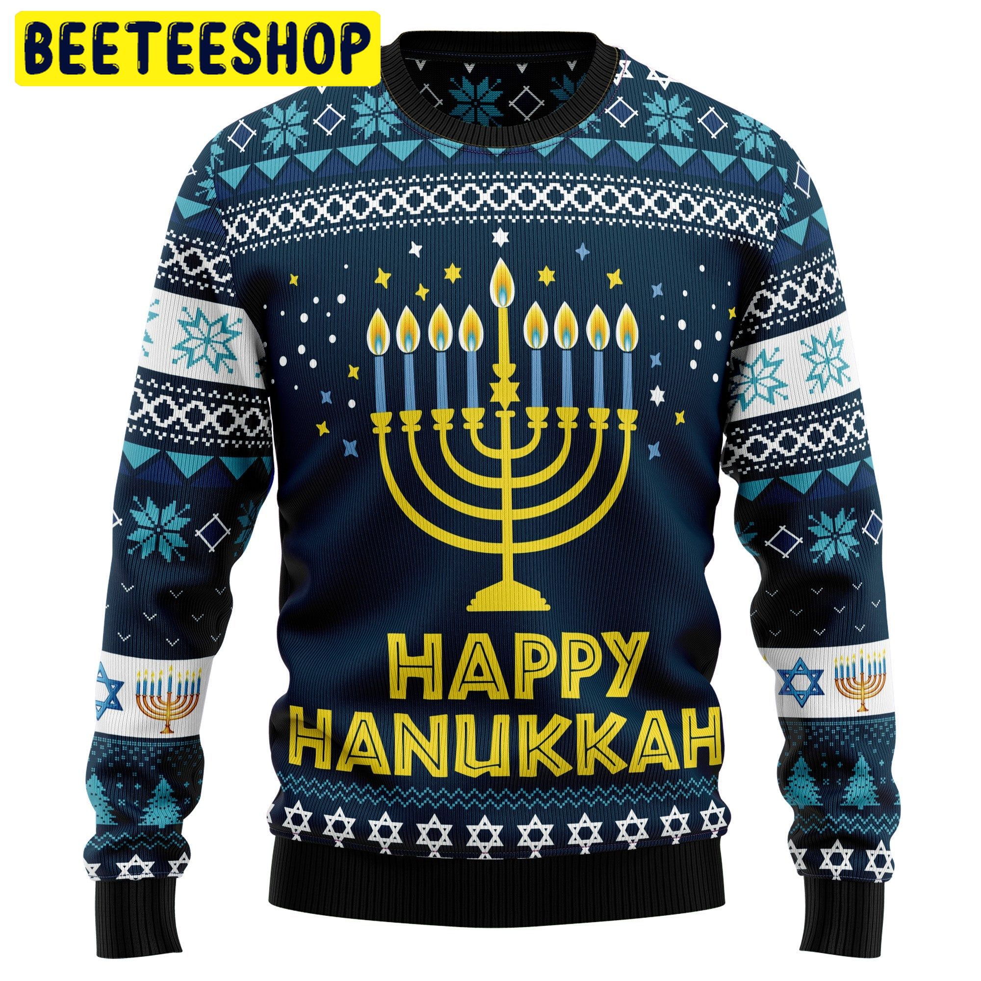 Happy Hanukkah Trending Ugly Christmas Sweatshirt Happy Hanukkah Trending Ugly Christmas Sweatshirt