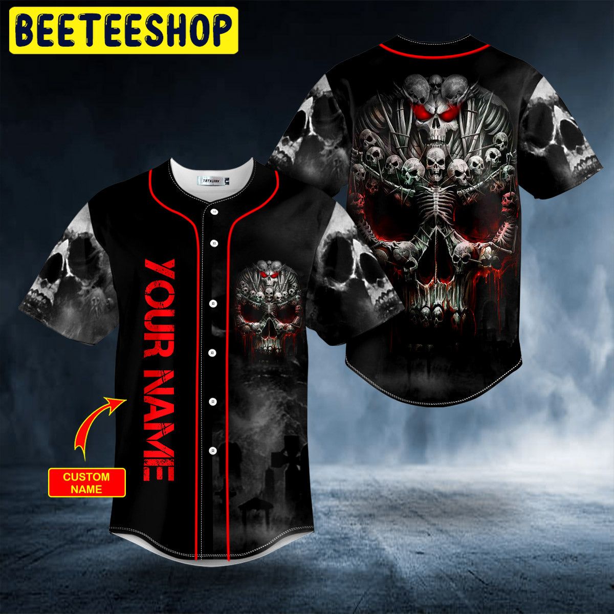Harold Ricketts Skull Custom Trending Baseball Jersey Harold Ricketts Skull Custom Trending Baseball Jersey