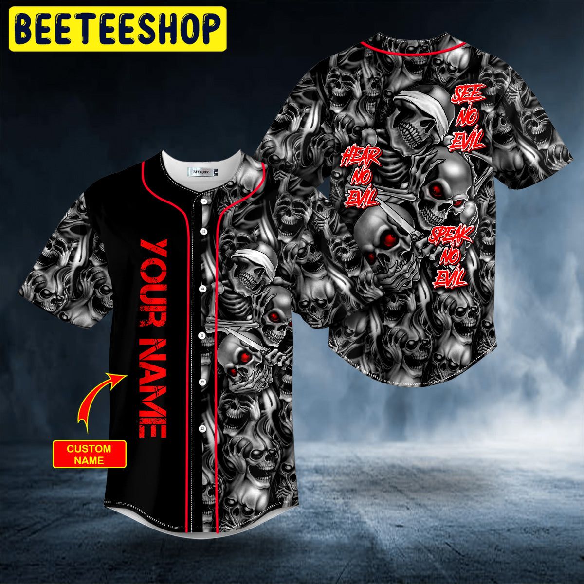 Hear No Evil See No Evil Speak No Evil Custom Trending Baseball Jersey Hear No Evil See No Evil Speak No Evil Custom Trending Baseball Jersey