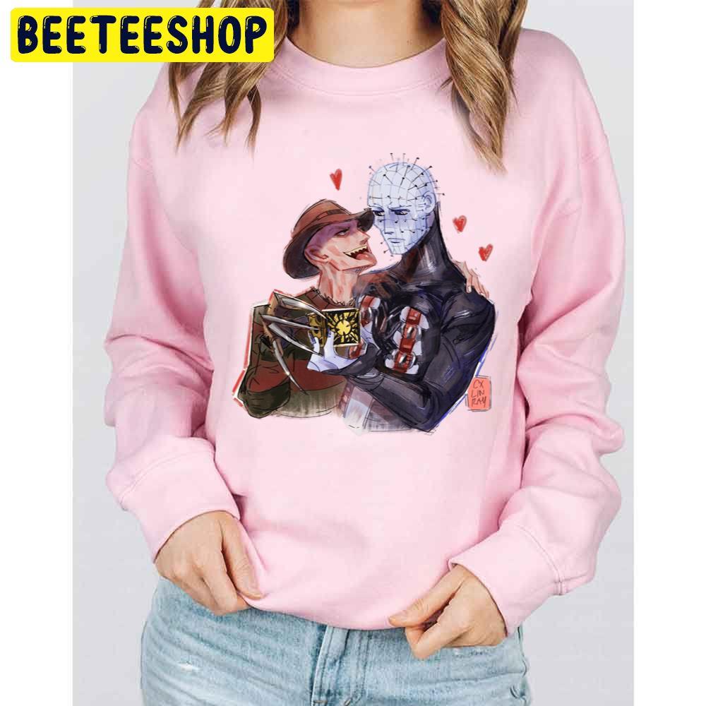 Hellraiser And Freddy Krueger Horror Killer Halloween Trending Unisex Sweatshirt Hellraiser And Freddy Krueger Horror Killer Halloween Trending Unisex Sweatshirt