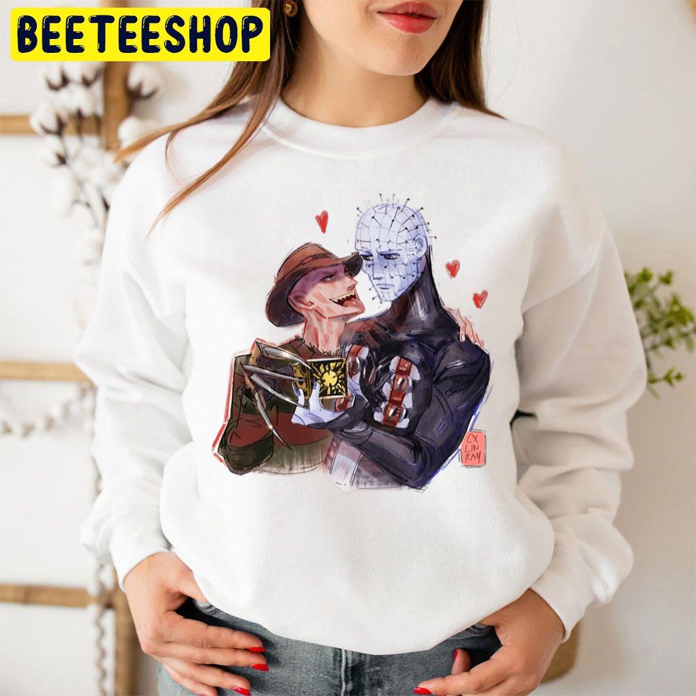 Hellraiser And Freddy Krueger Horror Killer Halloween Trending Unisex Sweatshirt Hellraiser And Freddy Krueger Horror Killer Halloween Trending Unisex Sweatshirt