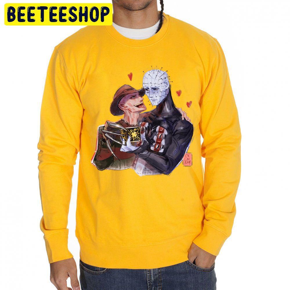 Hellraiser And Freddy Krueger Horror Killer Halloween Trending Unisex Sweatshirt Hellraiser And Freddy Krueger Horror Killer Halloween Trending Unisex Sweatshirt