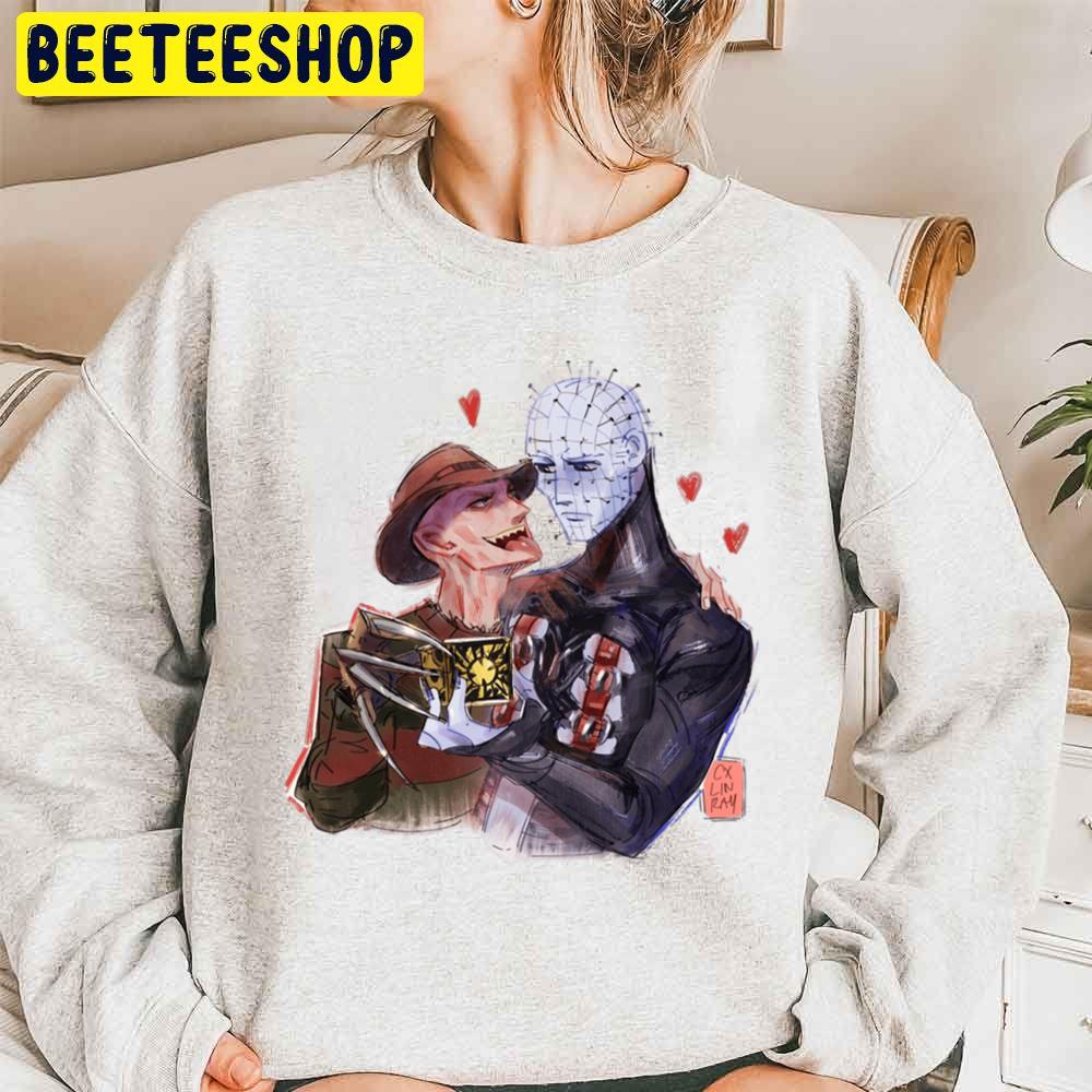 Hellraiser And Freddy Krueger Horror Killer Halloween Trending Unisex Sweatshirt Hellraiser And Freddy Krueger Horror Killer Halloween Trending Unisex Sweatshirt
