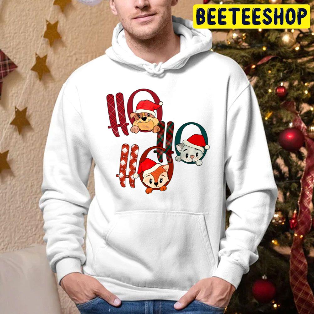 Ho Ho Ho Animal Cute Dogs And Cats Christmas Trending Unisex Hoodie Ho Ho Ho Animal Cute Dogs And Cats Christmas Trending Unisex Hoodie