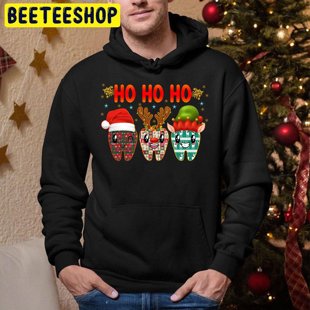 Ho Ho Ho Christmas Dental Crew Dentist Group Matching Trending Unisex Hoodie Ho Ho Ho Christmas Dental Crew Dentist Group Matching Trending Unisex Hoodie