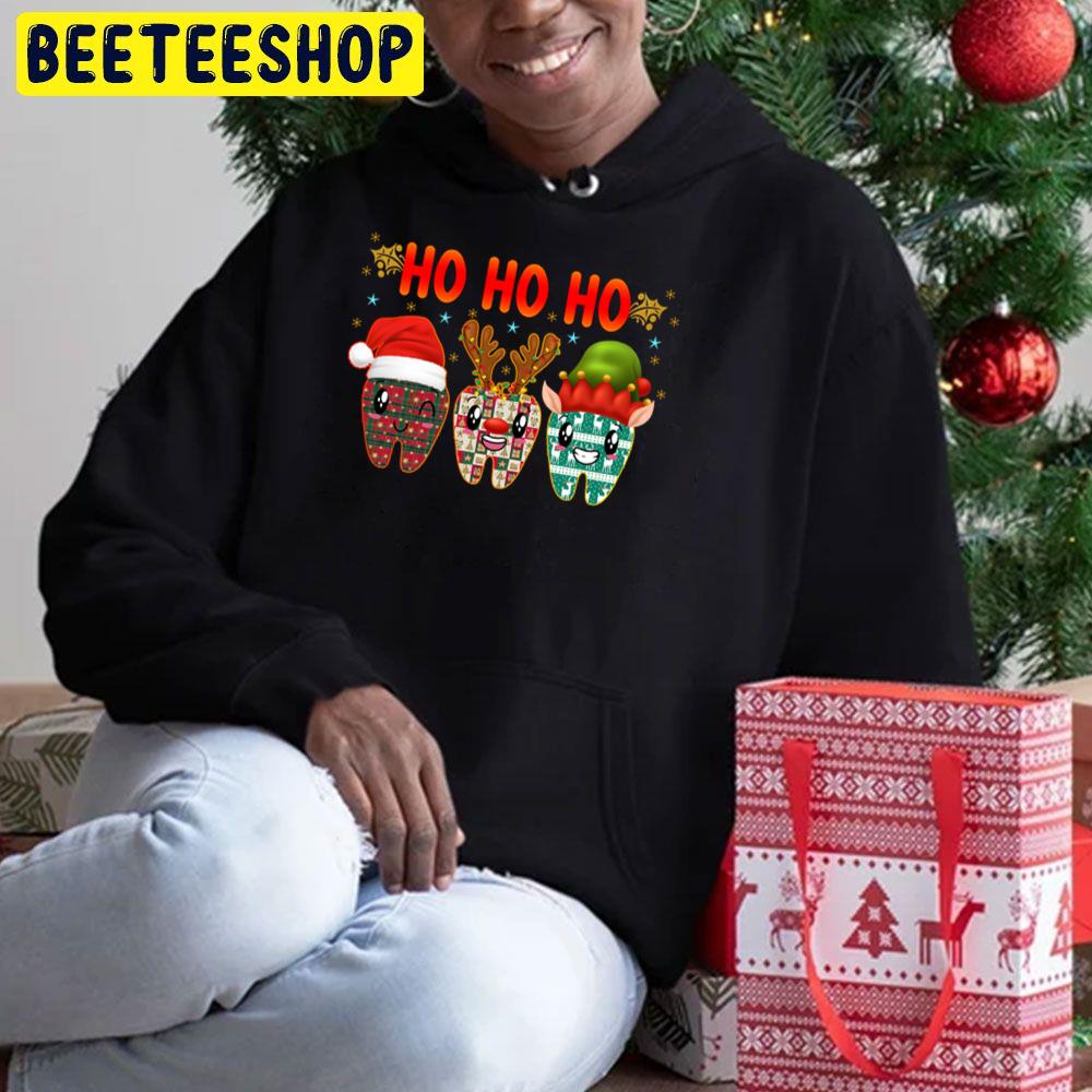 Ho Ho Ho Christmas Dental Crew Dentist Group Matching Trending Unisex Hoodie Ho Ho Ho Christmas Dental Crew Dentist Group Matching Trending Unisex Hoodie