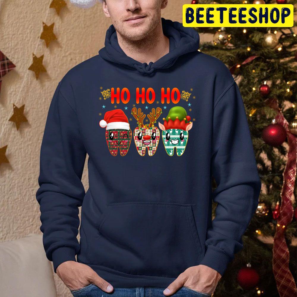 Ho Ho Ho Christmas Dental Crew Dentist Group Matching Trending Unisex Hoodie Ho Ho Ho Christmas Dental Crew Dentist Group Matching Trending Unisex Hoodie
