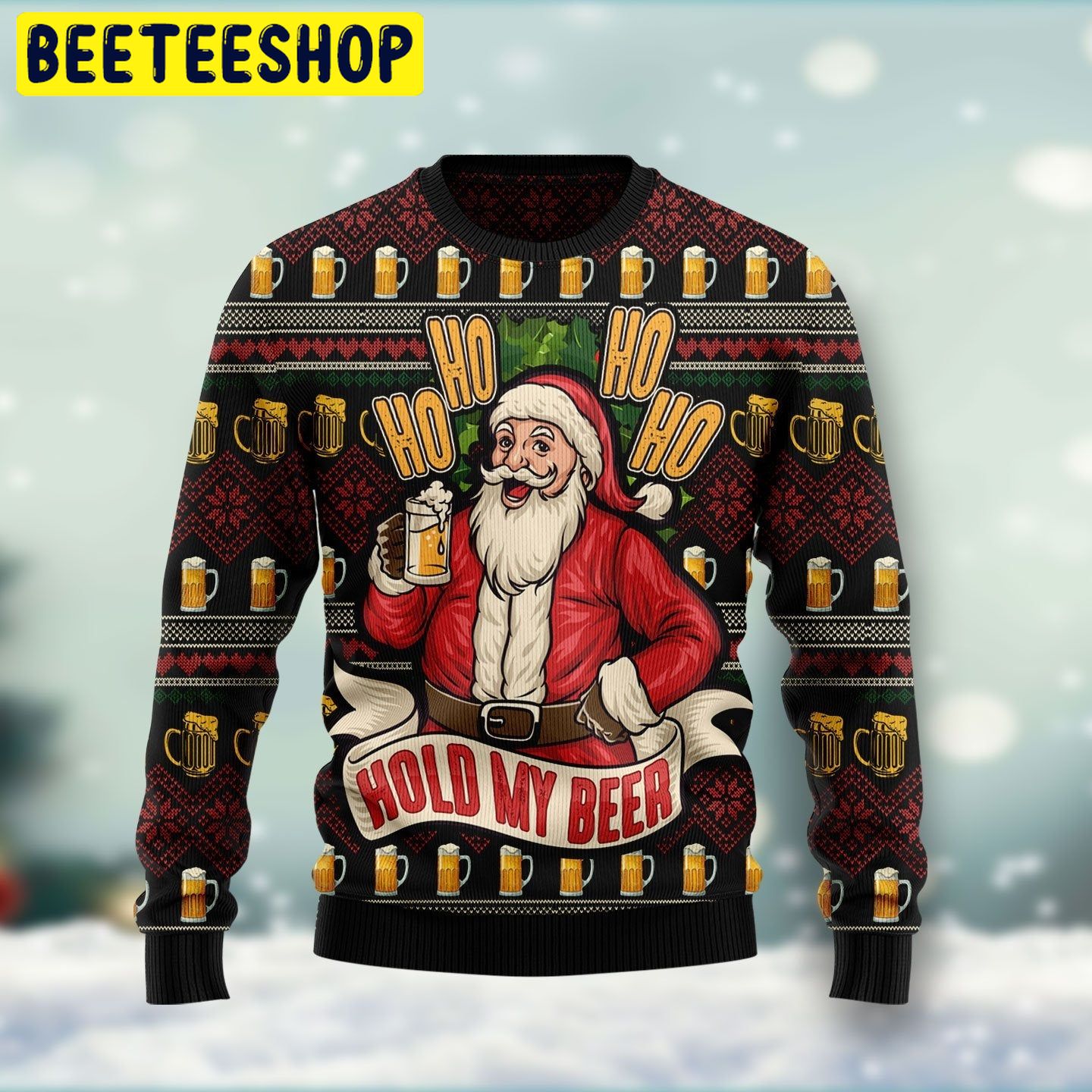 Hold My Beer Santa Christmas Trending Ugly Christmas Sweatshirt Hold My Beer Santa Christmas Trending Ugly Christmas Sweatshirt