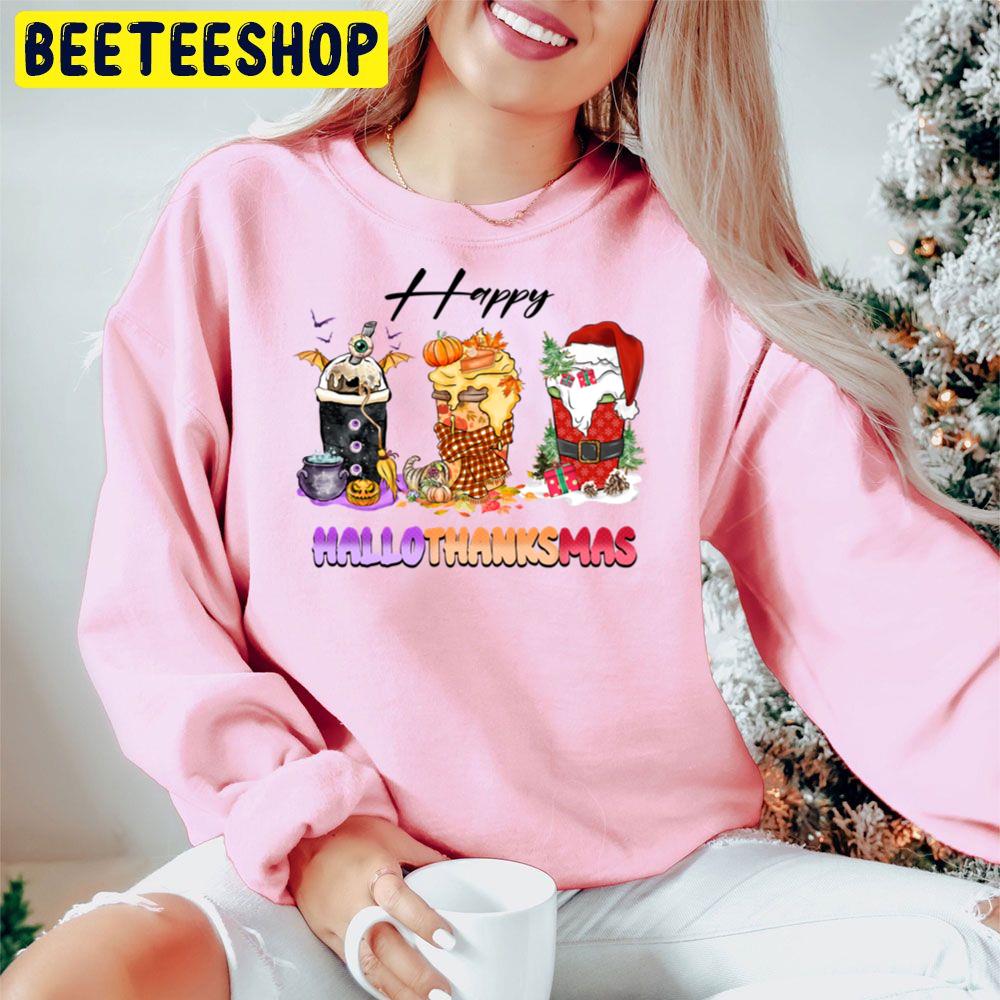 Holiday Mashup Fall Coffee Cup Scary Pumpkin And Santa Happy Hallothankmas Trending Unisex Hoodie Holiday Mashup Fall Coffee Cup Scary Pumpkin And Santa Happy Hallothankmas Trending Unisex Hoodie