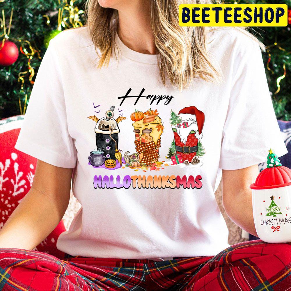 Holiday Mashup Fall Coffee Cup Scary Pumpkin And Santa Happy Hallothankmas Trending Unisex Hoodie Holiday Mashup Fall Coffee Cup Scary Pumpkin And Santa Happy Hallothankmas Trending Unisex Hoodie